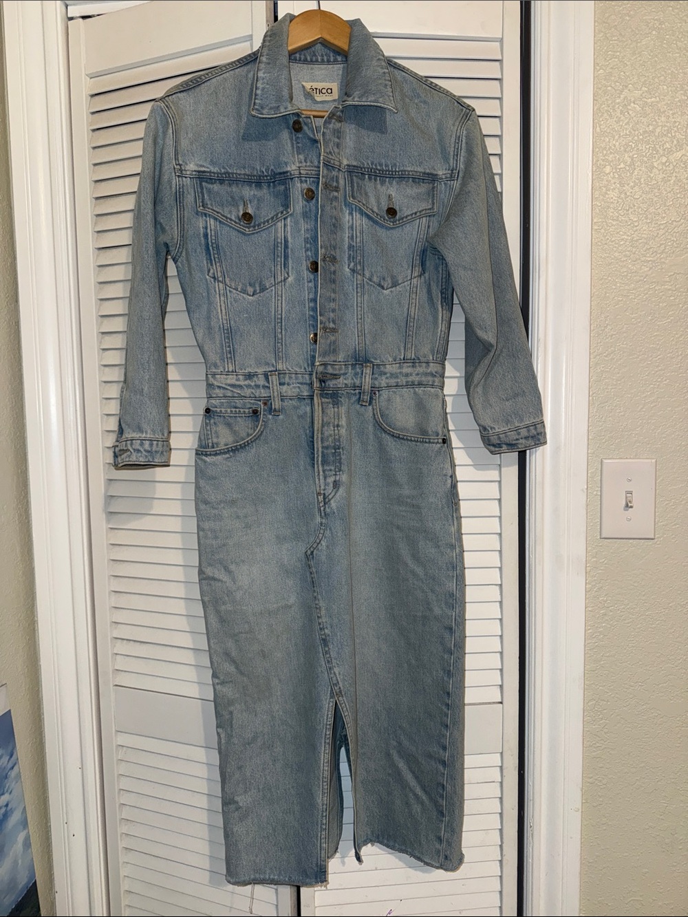 Etica x Free People Lotta Denim Midi Shirtdress - S - Picture 2 of 5